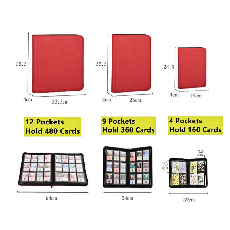 PU Leather 4/9 Pockets Game Zipper Card